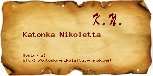 Katonka Nikoletta névjegykártya