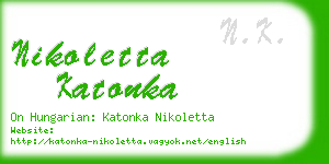 nikoletta katonka business card